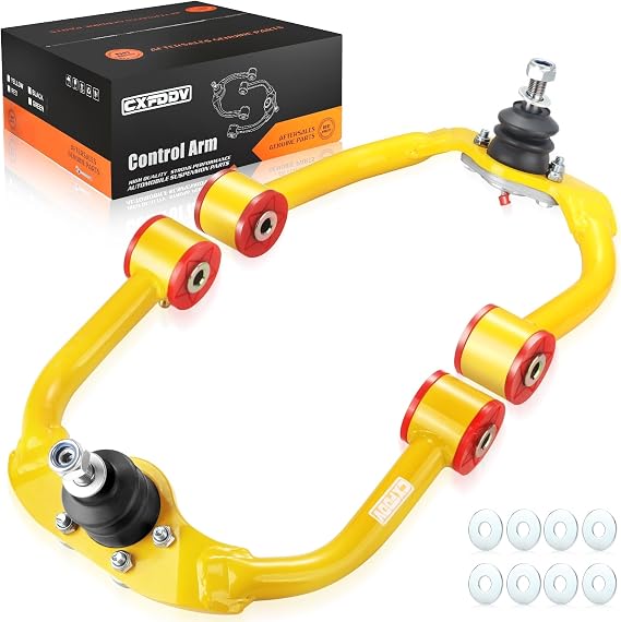 1-4" Lift Front Upper Control Arms for Jeep Grand Cherokee WK & Commander XK 2005-2010 - Alloy Steel Construction, Designed for Jeep Enthusiasts and DIY Modders Yellow