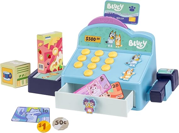 Bluey Cash Register Playset, Interactive Play Register with Scanner
