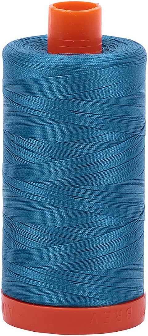 Aurifil A1050-1125 Solid 50wt 1422yds Medium Teal Mako Cotton Thread