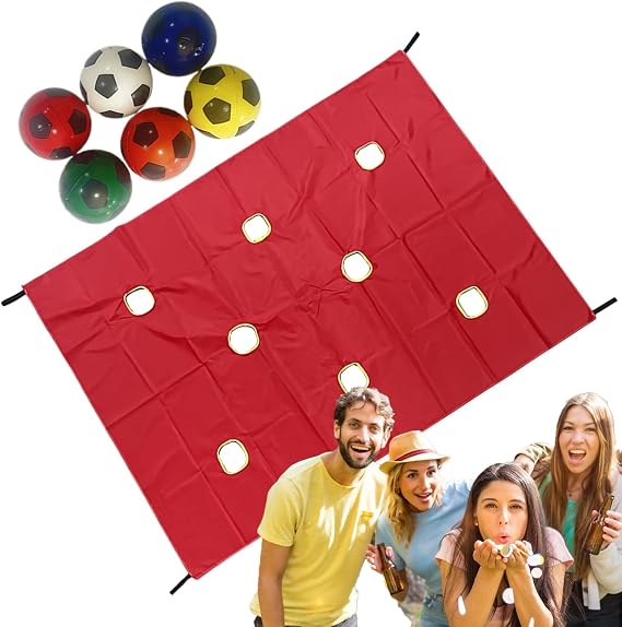 Hall Tarp Team Building Activity | Team Work Group Activity with 6 Balls | Outdoor Challenge School Corporate Training and Team Building Toys for Backyard