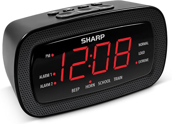 Sharp Shockwave 105dB Super Loud Alarm Clock for Heavy Sleepers, Dual Alarm