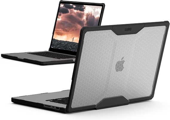 URBAN ARMOR GEAR UAG Designed for MacBook Pro 16" Case M5 2026 M4 2024 M3 2023 Pro/Max Chip Rugged Lightwieght Touch ID Military Grade Dropproof Laptop Cover, Plyo Translucent Clear Ice | Perfect fit | 360° protection against bumps, drops and scratches | All ports accessible