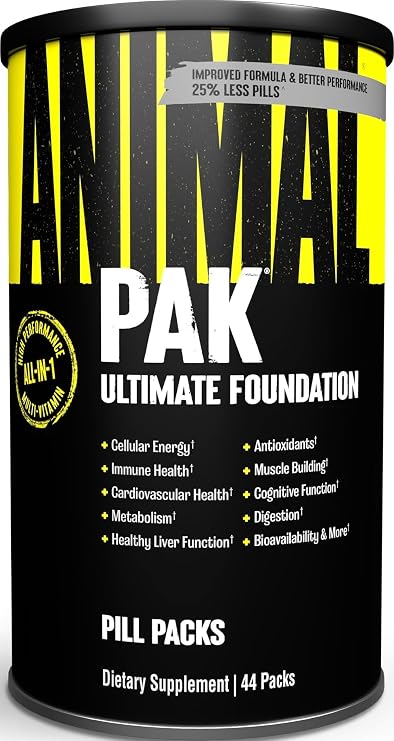 Animal Pak Multivitamin Supplement for Men & Women | 44 All-in-1 Pill Packs