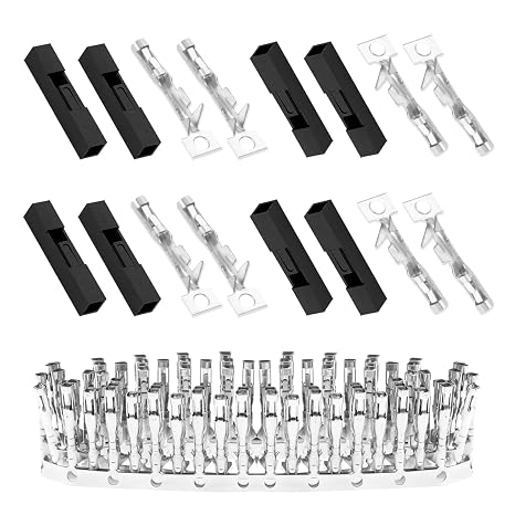 100 Sets/200 Pieces for Dupont 2.54mm 1Pin Black Female Connector