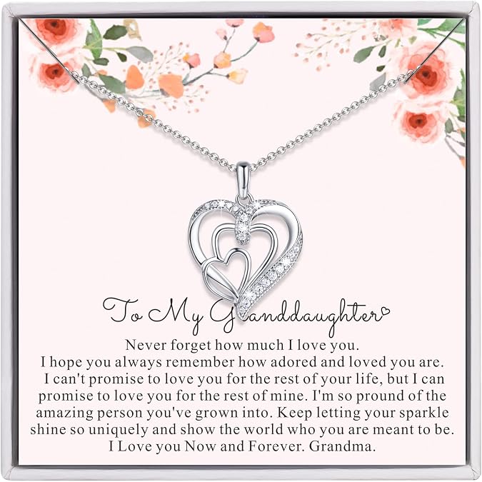 925 Sterling Silver Granddaughter Necklace Granddaughter Gifts from Grandma