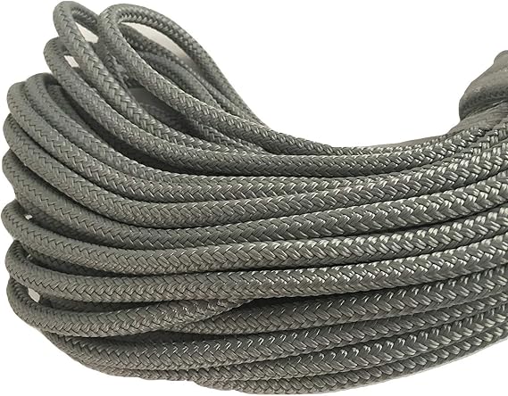 Blue Ox Rope Double Braid Polyester 5/16 inch, Silver