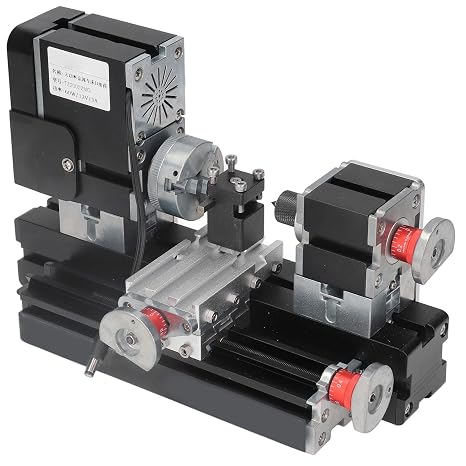 Mini Lathe Kit, 12V DC 60W 12000RPM High Power Micro Lathe Machine mini Lathe Machine with Drill Chuck Mini Metal Lathe Machine, Power Metal Lathes (US Plug) Wen Lathe Power lathes