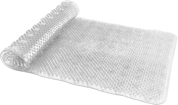 Anti-Slip Tub Mat with Suction Cups - Non-Slip Bath Mat for Shower - Machine Washable, Tub, Kids - Shower & Bathtub Mat - Toddler Friendly - Bath Mats for Bathroom, 30"x16", Clear