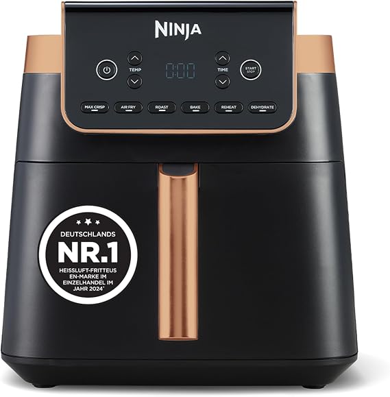 Ninja MAX PRO AF180EUCP Hot Air Fryer 6.2 L Black/Copper Oil Free