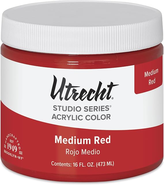 Utrecht Studio Series Acrylic Paint - Medium Red, Pint