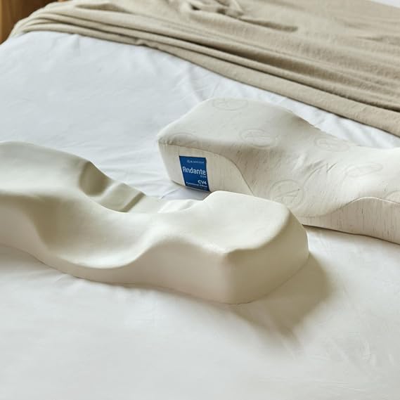 Kanuda Andante - Gentle, Extended Cervical Pillow for Neck Pain Relief, Premium Memory Foam Neck Pillow for Back Sleepers, Orthopedic Contour Pillow for Longer Necks, Designed by a Physical Therapist