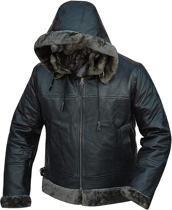 Men's Aviator Flight Pilot Faux Fur B3 Bomber Jacket