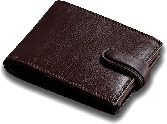 Men's Leather Wallet With RFID Blocking Multi Credit Card, Id & Coin Pocket Purse 4014 (Brown)