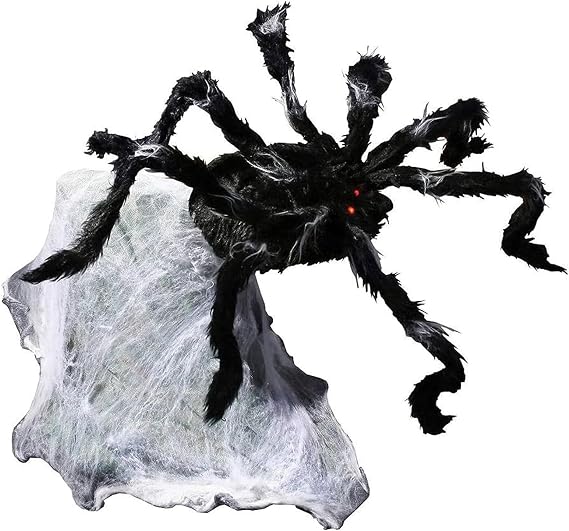 Fun World 36'' Giant Jumping Spider, Black, One Size