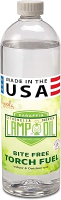 Citronella Lamp Oil, 32 Ounces - Smokeless Insect and Mosquito Repellent Scented Paraffin Fluid for Indoor and Outdoor Lamp, Lantern and Oil Candle Use - by Hyoola