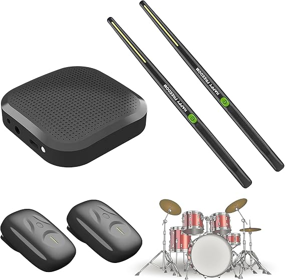 Virtual Electronic Drum Set, Electric Drumsticks Air Drum Set, Air Drum with Drumsticks, Pedals, Bluetooth and 8 Sounds, Electric Tabletop Drum Set Machine for Beginners Adults (Black)