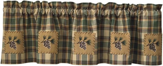 Scotch Pine Pinecone Curtain Valance 60" by 14"