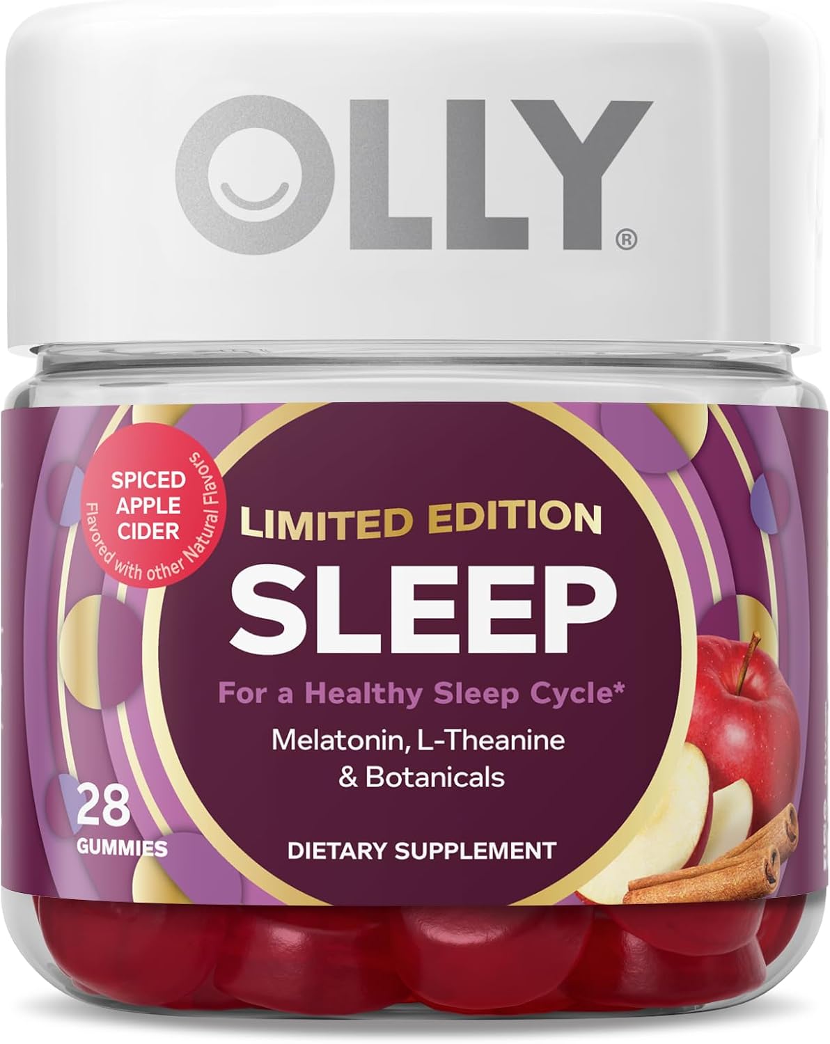 OLLY Sleep Gummy, Limited Edition, Melatonin, L-Theanine, Botanicals, Spiced Apple Cider - 25ct