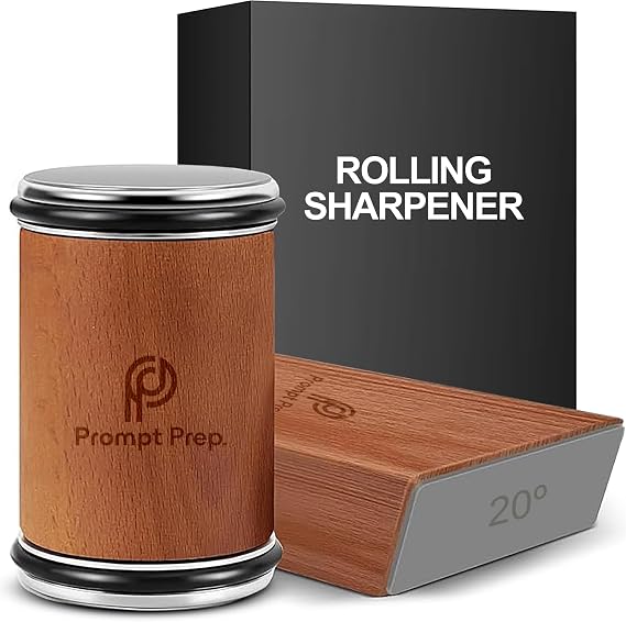 Rolling Knife Sharpener | Easy Knife Sharpening Tool for Kitchen | 15 & 20 Adjustable Angles | Professional Knife Sharpener for Chef & Home Use