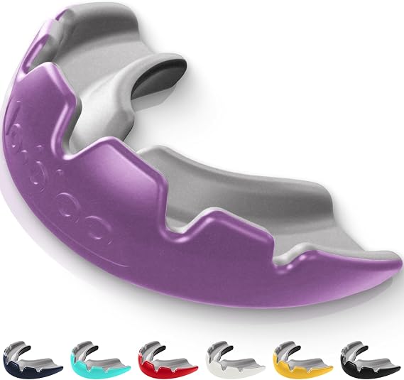 lobloo® Slick Sports Mouthguard – Ultra Slim 1mm | Dentist-Level Protection | Modified Vacuum-Fit Fusion | Oxygen Flow & Comfort | MMA, Boxing, Football, Basketball. (Large +14yrs, Purple)