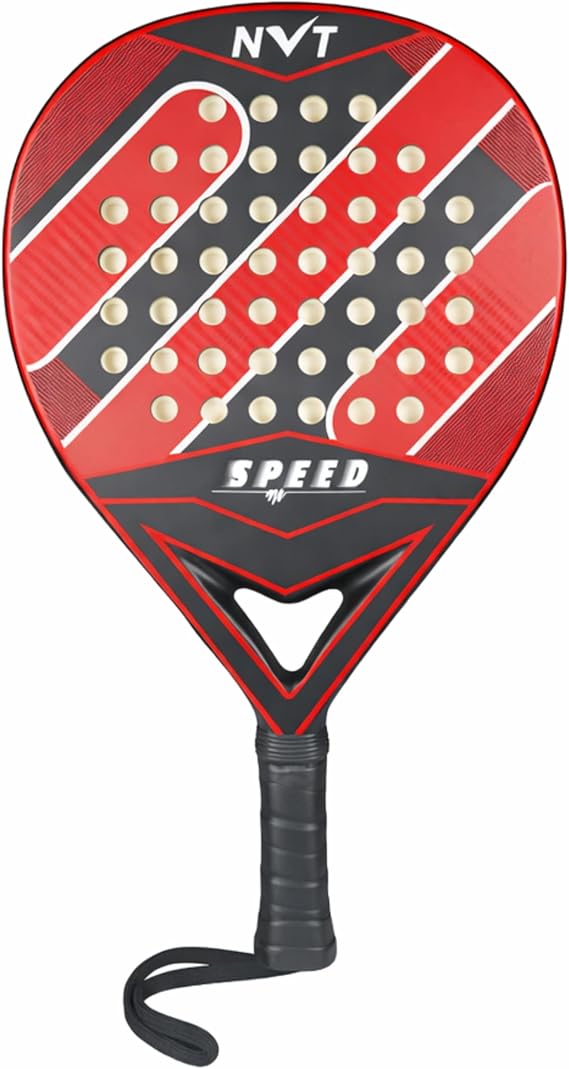 Padel Racket for Adults, Carbon Fiber Frame & Fiberglass Face, Lightweight Power & Control Paddle, Anti-Slip Grip for Training & Match Play Pala Padel Raqueta