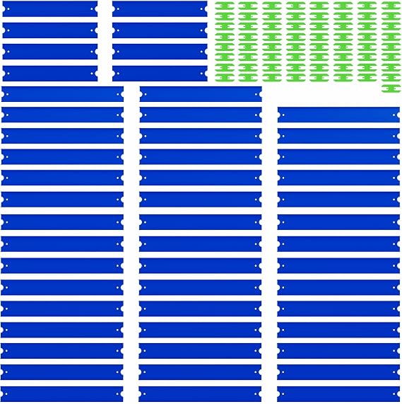 Straight Track Pieces Compatible with Hot Wheels - 52-Piece XL Expansion Pack for 1:64 Scale Racing (50 Feet Total) - Blue Straight Tracks + 65 Connectors