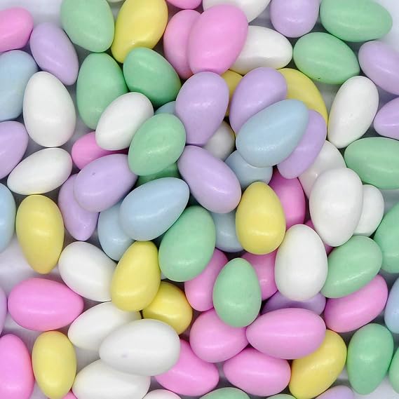 Smarty Stop Jordan Almonds Candy Pastel Candy-Coated Almonds, Edible Confectionery Snack (Assorted- Pastel Colors, 1 Pound (Pack of 1))