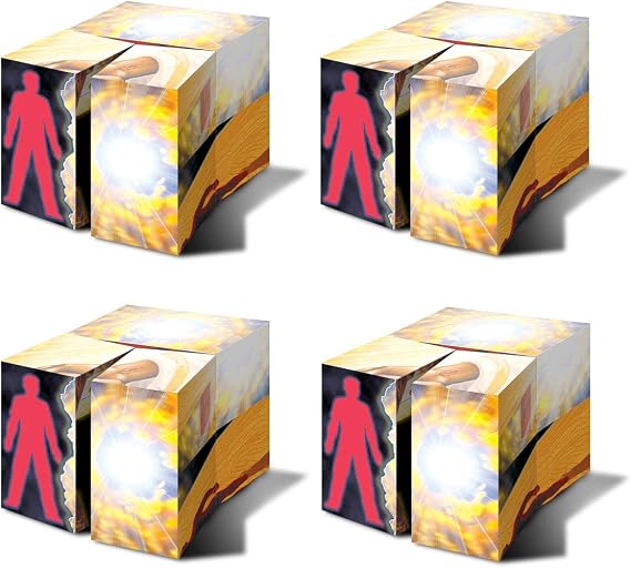 4Pack by E3 Resources, Gospel Sharing Evangelism Cubes, eCube Classic Visual Gospel Tool for Mission Trips, VBS & Sunday School, Official