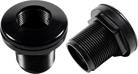Hqrp 2個パック 3/4インチ Abs バルクヘッド継手 ダブルスレッドウォータータンクコネクター レインバレル 水槽 水槽 浴槽 プール用