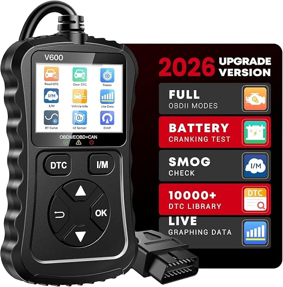 OBD2 Scanner Car Code Reader Support Voltage Test Plug and Play Fixd Car CAN Diagnostic Scan Tool Read and Clear Engine Error Codes for All OBDII Protocol Vehicles Since 1996(Black)