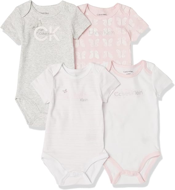 Calvin Klein Baby Girls' 4 Pieces Pack Bodysuit