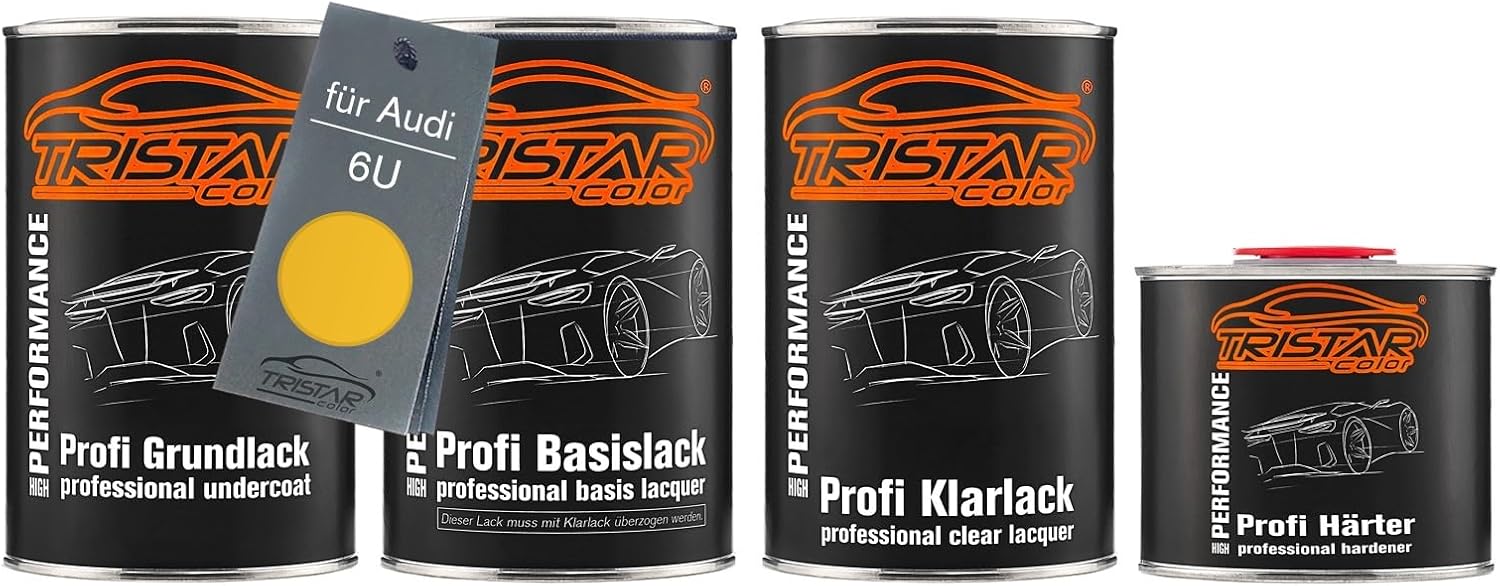 TRISTARcolor Car paint Set can ready for spraying for Audi 6U Amarelo Solaris under + base + 2K clear coat 3.5l