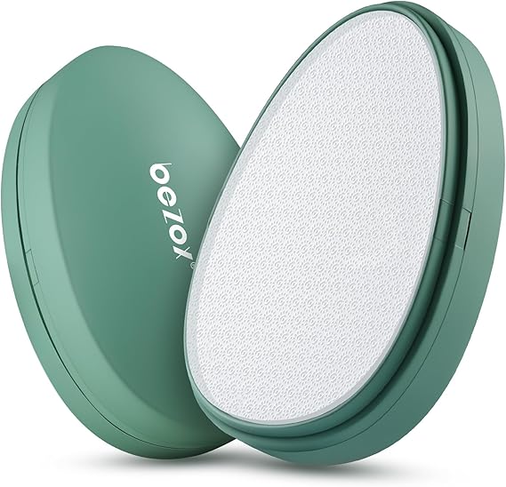 BEZOX Nano Glass Foot File Callus Remover with Cover Gentle Glass Foot Pumice Stone, Effective Feet Scrubber for Dead Skin, and Portable Pedi Egg Foot Care Tool - Green