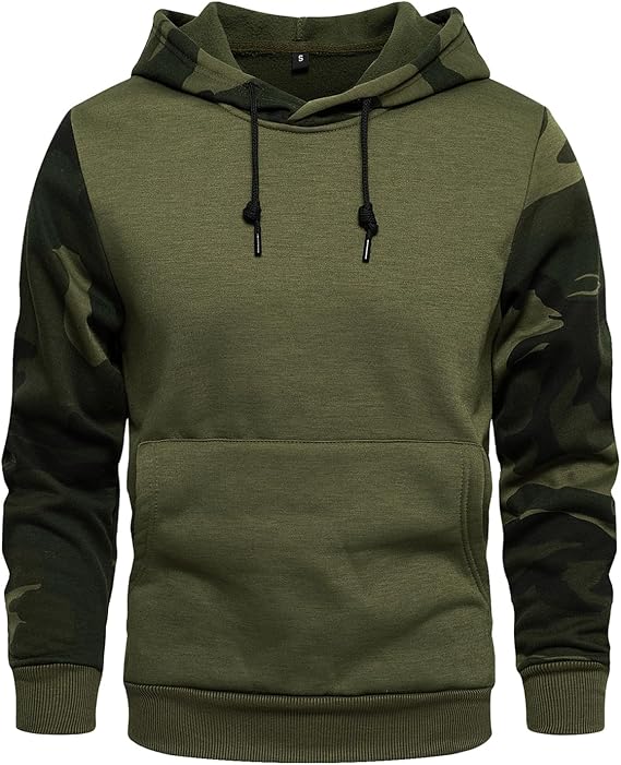 Wirltte Mens Fashion Hoodies Pullover Drawstring Hooded Long Sleeve Sweatshirt with Pocket