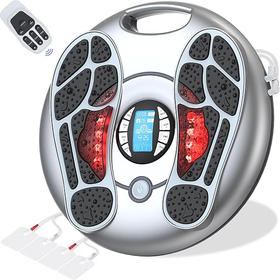Foot Massager for Neuropathy, TENS & EMS Foot Circulation Stimulator for Pain Relief, Relieve Swelling, Cramps, RLS & Plantar, with Remote Control