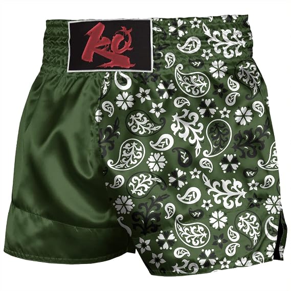 Men Mandala Flower MMA Shorts Paisley Floral Muay Thai Trunks Grappling Combat Wear