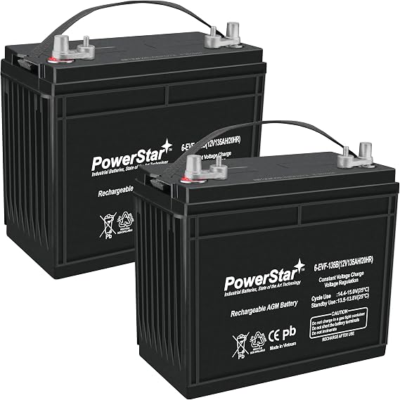 PowerStar Replacement for 12v 12 Volt Golf Cart Battery marine solar club car yamaha rv - 2 Pack