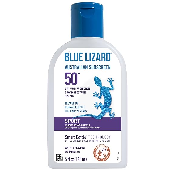 BLUE LIZARD Sport Mineral-Based Sunscreen Lotion - SPF 50+ 5 oz