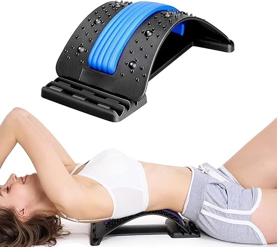 Back Stretcher,Multi-Level Back Massager Lumbar,Lower Back Pain Relief Device with Magnet,Pain Relief for Herniated Disc, Sciatica, Scoliosis.