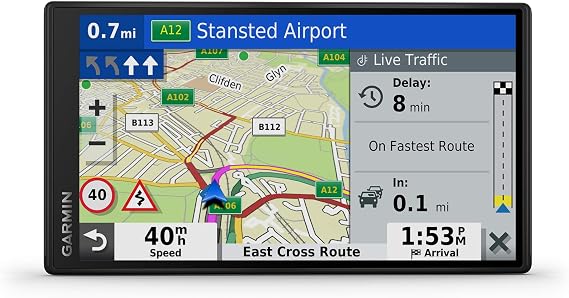 Garmin DriveSmart 55 Mt-D 5.5 inch Sat Nav with Edge to Edge Display, Map Updates for UK, Ireland  Europe, Digital Traffic, Bluetooth Hands-Free calling, Voice Commands and Smart Features ,Black