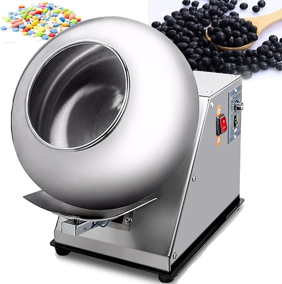 Automatic Tablet Coating Machine Chocolate Coating Machine Sugar Coating Pan Table Top Small Commercial Mini Chocolate Panning Machine,Coater Sugar Pan Peanut Nut Coating Machine, 20240318