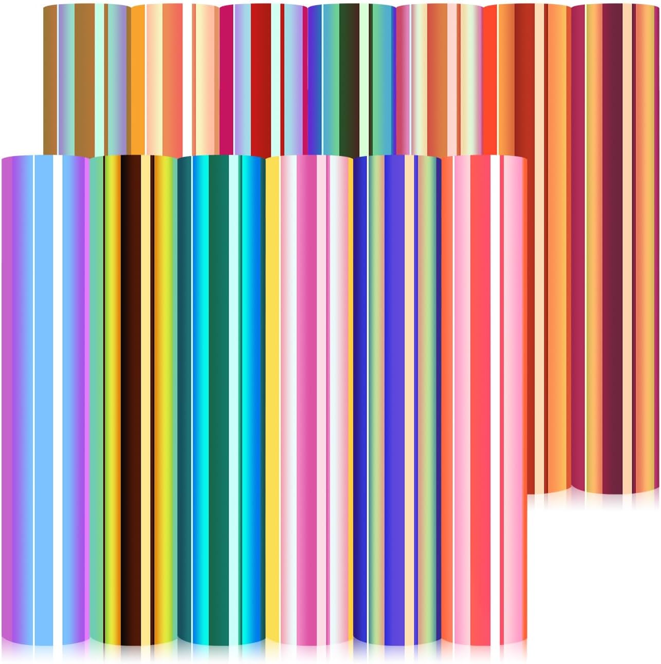 TECKWRAP Holographic Opal Chrome Adhesive Vinyl Sheets 13 Assorted Colors 12 x 12 14 SheetsPack for DIY Craft, Arts Work with Craft Cutters, Sign Plotters