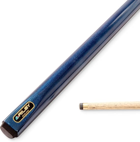 Riley METALLIC BLUE Butt 2 Piece Ash Snooker & Pool Cue - 9.5mm Tip, 17oz - 18oz