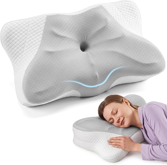Sweetcrispy Cervical Pillow for Neck Pain Relief, Cooling Memory Foam