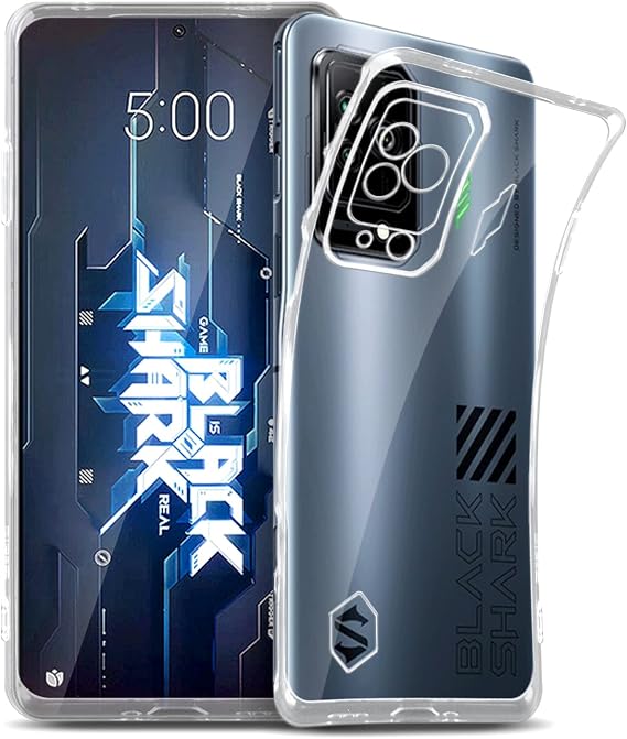 Case compatible with Xiaomi Black Shark 5 Clear Ultra Slim Case Anti Yellowing Soft TPU Silicone Anti-Fingerprint Cover+Shockproof Case Full Body Protection