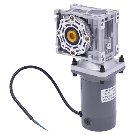 Electric Gear Motor, DC 12V 120W Worm Gear Reducer Gearbox 50K 35Nm High Torque Gear Reduction Electric Motor Electric RV Gear Motor, 1800RPM