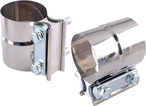 ZFBB 3" Lap Joint Band Clamp Exhaust Clamp Pipe Parts Stainless Steel 2pcs