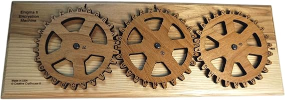 Creative Crafthouse Enigma II Small Wood Cipher Machine, Escape Room Prop