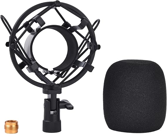Lukvcoe Microphone Shock Mount & Clip Holder for Condenser Mics 47-53mm