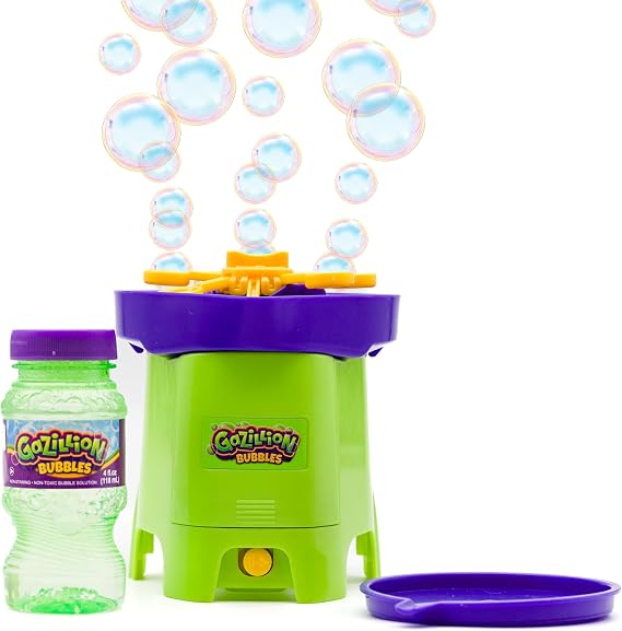 Gazillion Bubbles Tiny Typhoon, Compact Bubble Machine, Powerful Bubble Blower for Maximum Fun, Easy to Clean & Portable, Includes 4 oz Gazillion Bubble Non-Toxic Solution